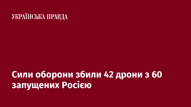 Сили оборони знищили 42 безпілотники з 60, які були запущені Росією.