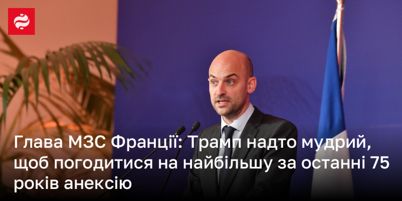 Міністр закордонних справ Франції заявив, що Трамп є занадто розумним, щоб дати згоду на найбільшу анексію за останні 75 років.