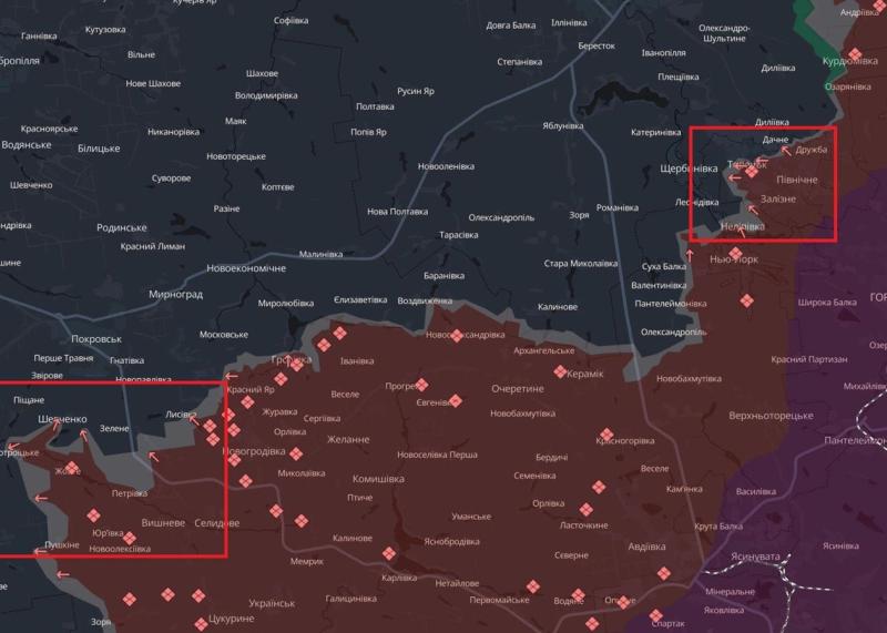 DeepState інформує про наступальні дії загарбників у Торецьку.