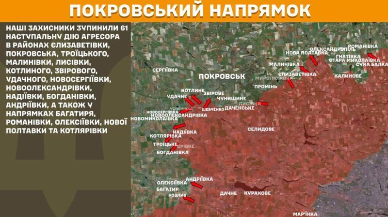 На фронті протягом доби сталося близько 200 контактів з противником, з яких 61 зафіксовано в Покровському напрямку, повідомляє Генеральний штаб.