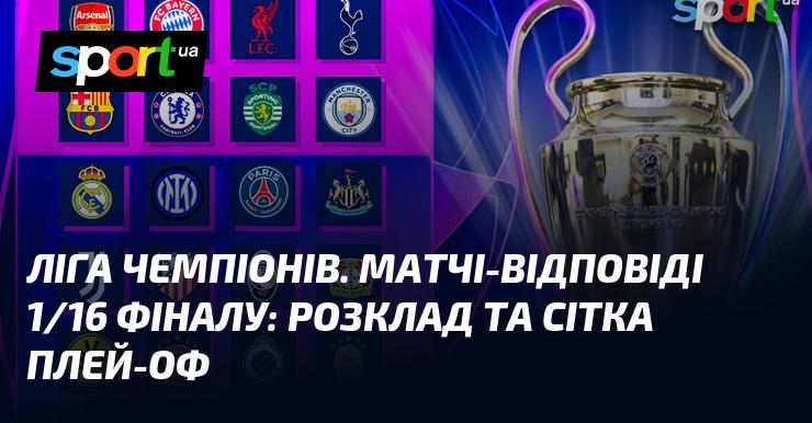 Ліга чемпіонів. Графік та схема плей-оф матчів-відповідей 1/16 фіналу.